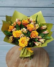 Букет цветов из:  Альстромерии и Розы #REPLACE_PRED# Будогощь