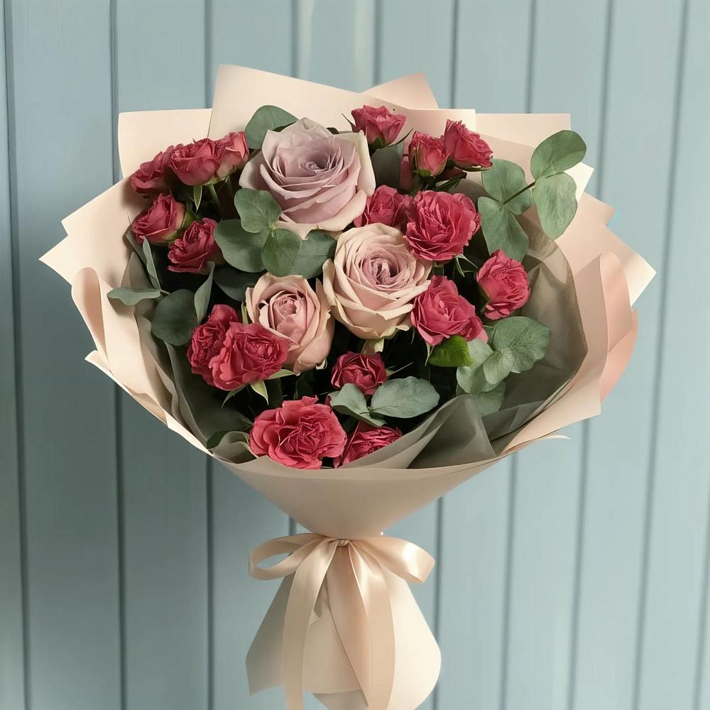 Букет цветов из: Гвоздики и Розы в Будогощь