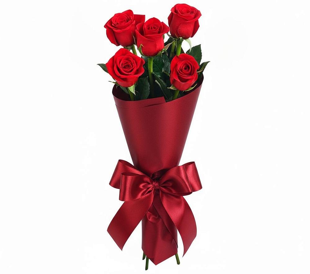 Букет 5 Красных роз Эдлесс Лав в Будогощь