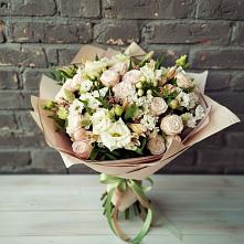 Букет цветов из:  Альстромерии, Розы и Хризантемы в Будогощь