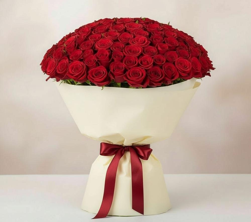Букет 101 Красная роза Милано в Будогощь