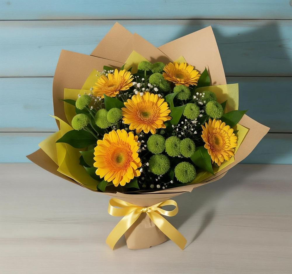 Букет цветов из: Герберы и Хризантемы в Будогощь