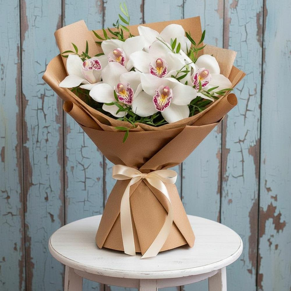 Букет цветов из: Орхидеи и Розы в Будогощь