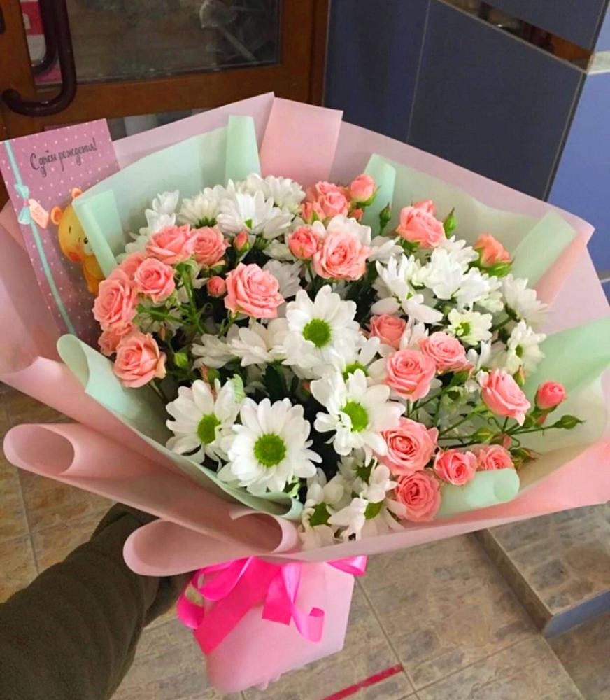 Букет цветов из: Розы и Хризантемы в Будогощь