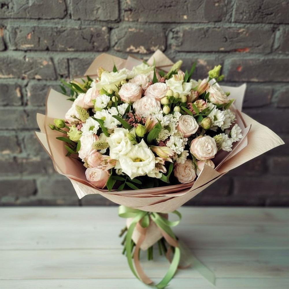 Букет цветов из: Альстромерии, Розы и Хризантемы в Будогощь