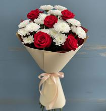 Букет цветов из:  Розы и Хризантемы в Будогощь