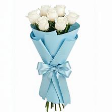 Букет 7 белых роз Проуд в Будогощь