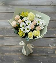 Букет цветов из:  Альстромерии, Розы и Хризантемы в Будогощь